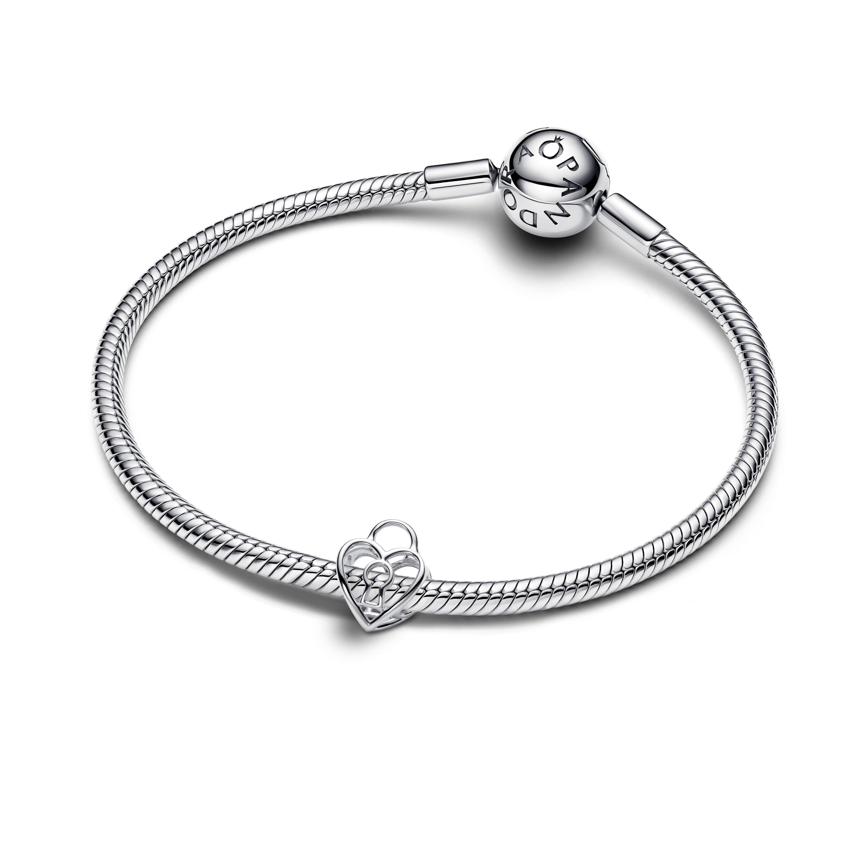 Openwork Heart Padlock Charm