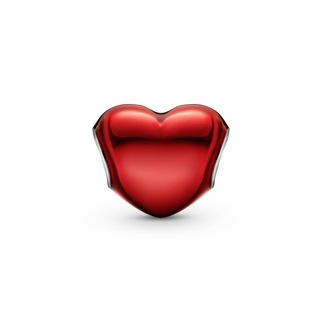Metallic Red Heart Charm