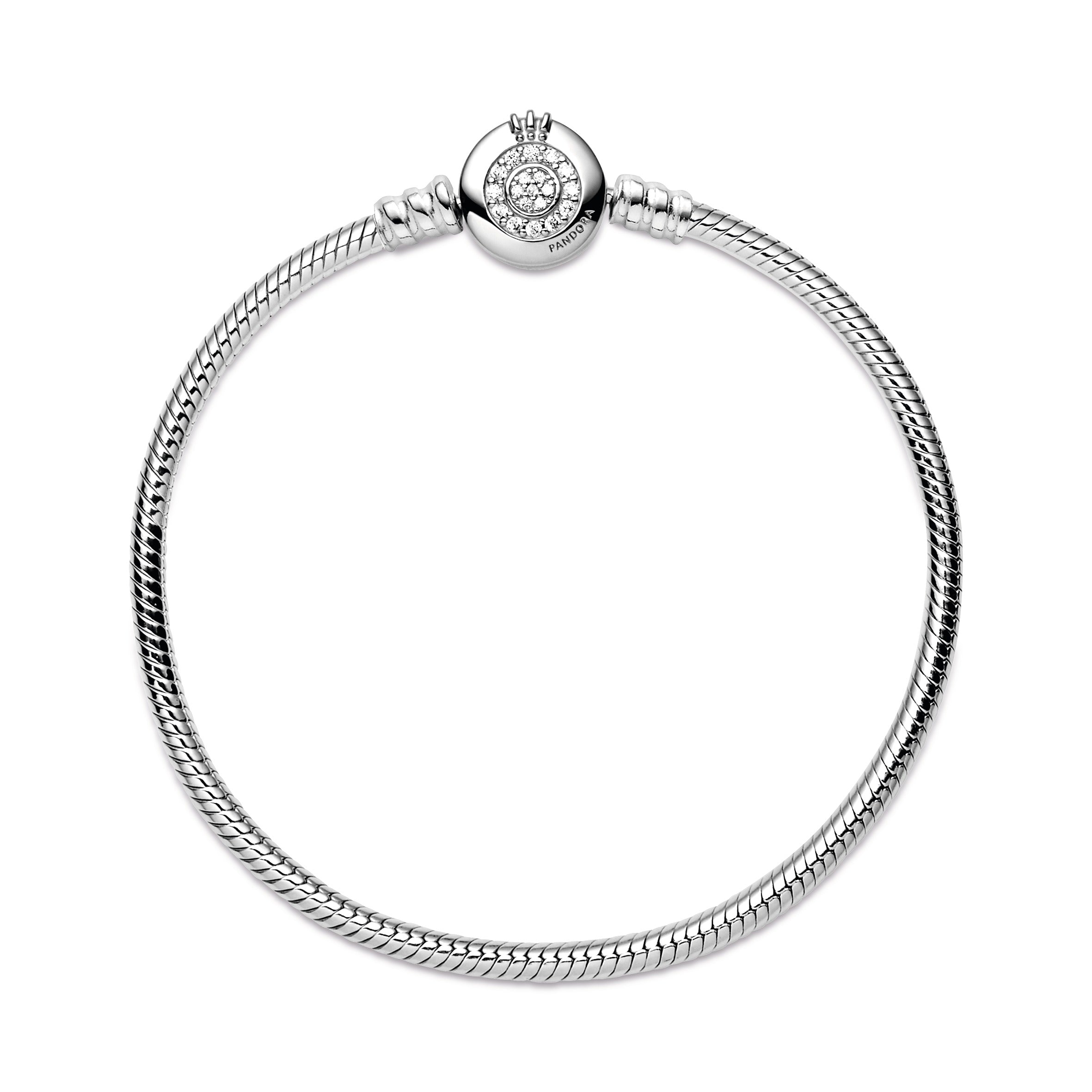 Pandora Moments Sparkling Crown O Snake Chain Bracelet