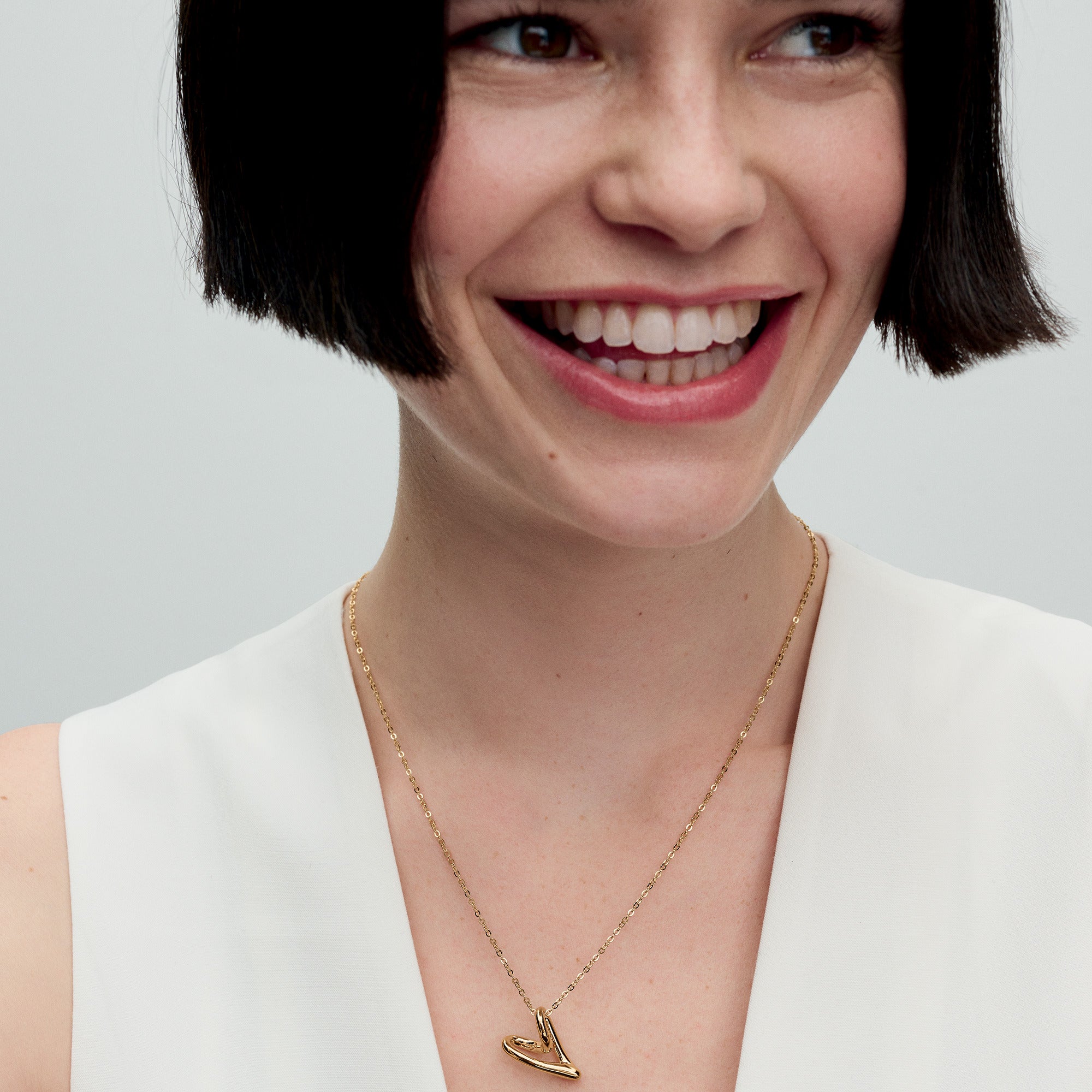 Organically Shaped Heart Pendant Necklace