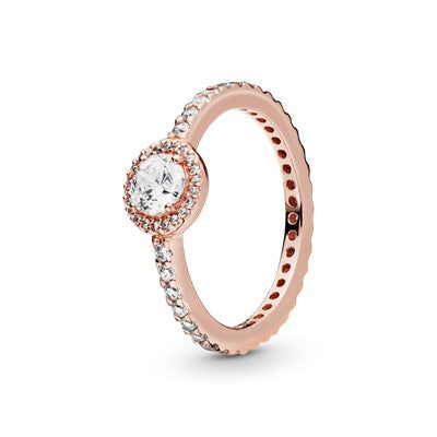 Classic Sparkle Halo Ring